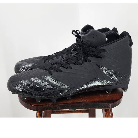 NEW Adidas Freak X Carbon Mid Tripple Black Football Cleats Size 18 - Picture 1 of 9